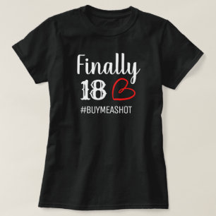 18-årsdag för flicka, rosa grönt Black, T-Shirt