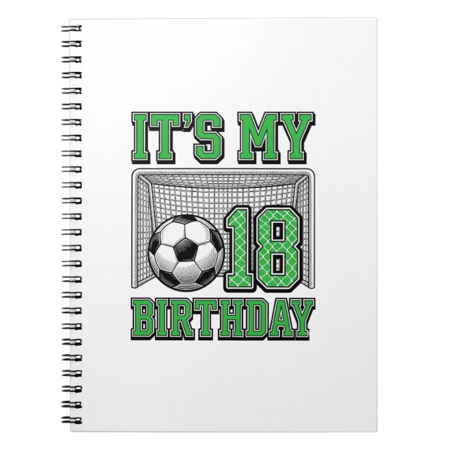 18-årsdag Fotboll Vintage Anteckningsbok (Framsidan)