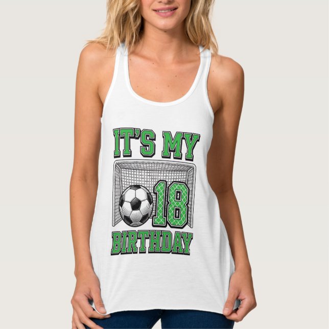 18-årsdag Fotboll Vintage Linne Med Racerback (Framsida)