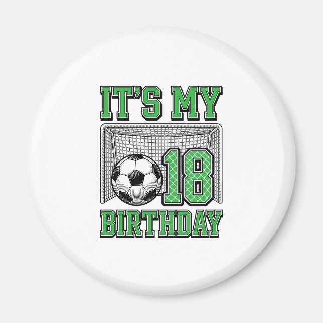 18-årsdag Fotboll Vintage Magnet (Framsidan)
