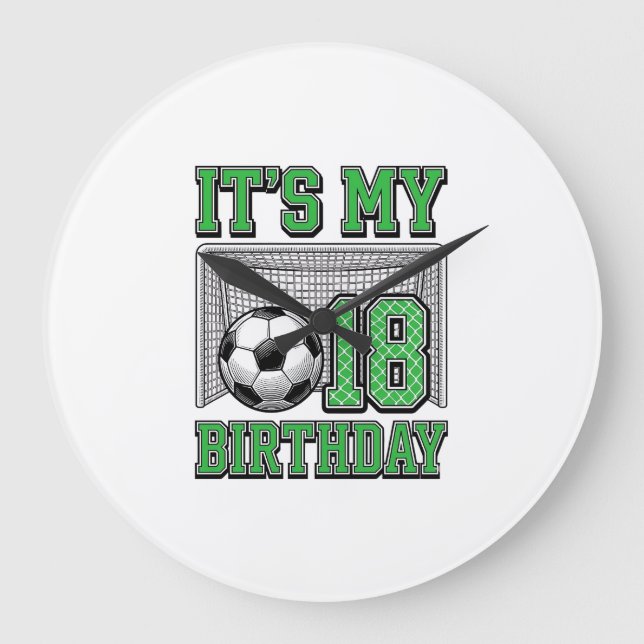 18-årsdag Fotboll Vintage Stor Klocka (Framsida)