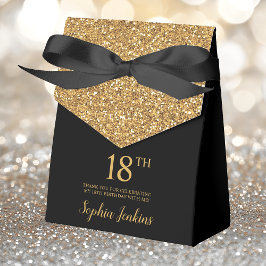 18-årsdag Guld Glitter Tack Presentaskar