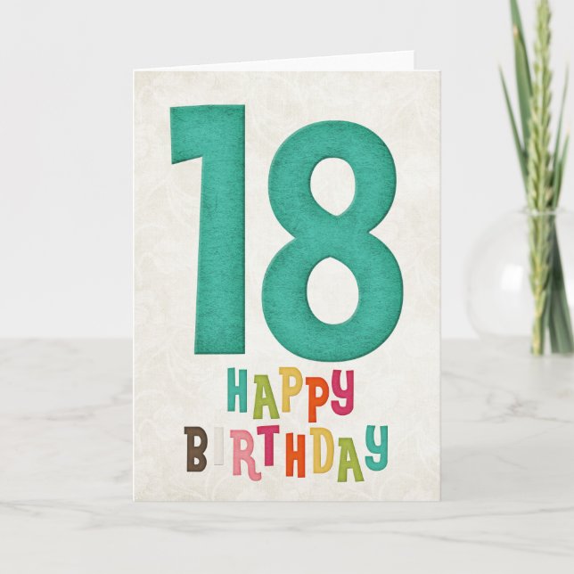 18-årsdag Lycka Till Födelsedagen Kortdesign Kort (Framsida)