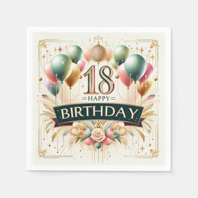 18-årsdag pappersservett (Framsidan)