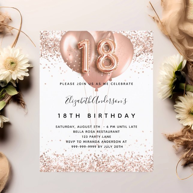 18-årsdagen av budgetinbjudan för ro guld flygblad (Skapare uppladdad)