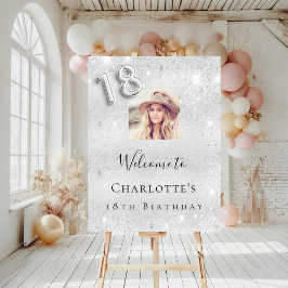 18-årsdagen för fotoutskottet i silver glitter