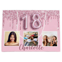 18-årsdagen  rosa glitter droppar foto namn