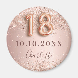 18-årsfirande rose gold blush save the date magnet