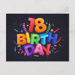 18-årsfirande vykort