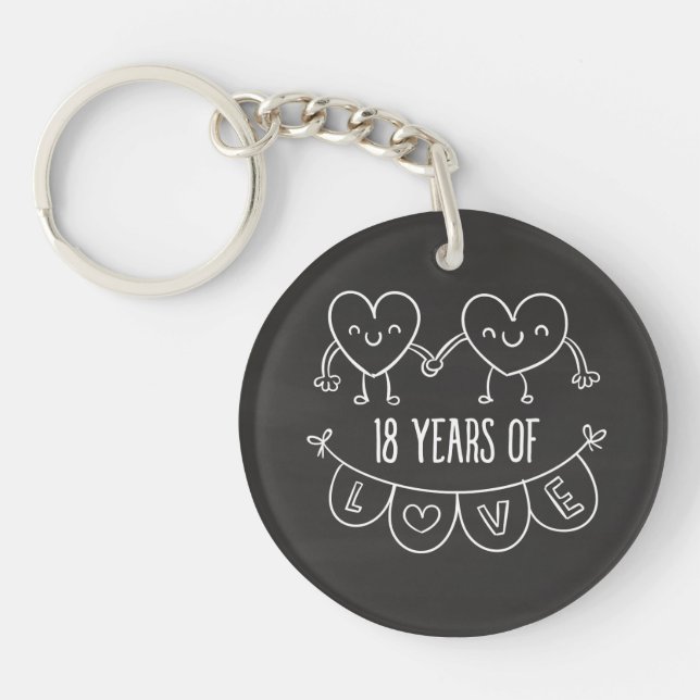 18-årsjubiléet Gift Chalk Hearts (Framsidan)