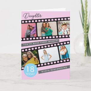 18-årspresent Filmremsa Foto Minne Dotter Kort