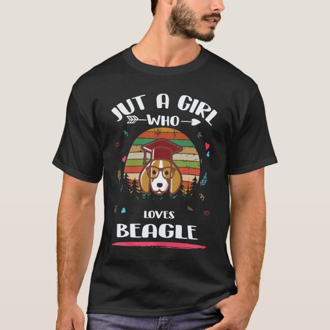 18 bara en tjej som älskar Beagle T Shirt (Framsida)