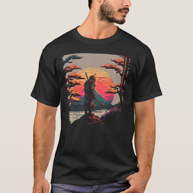 18-bitars Samurai Art T Shirt (Framsida)