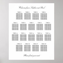 18 Bord Elegant Minimalistisk Placeringsplan