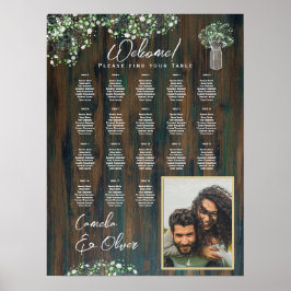 18 Bord Rustic Wood Gypsophila PHOTO SEATING Foam Poster