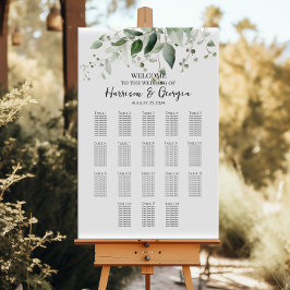 18 bord sätesdiagram för grönt elegant bröllop poster