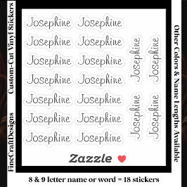 18 Custom Modern 8/9 Letters Name Word Black Klistermärken