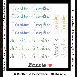 18 Custom Modern 8/9 Letters Name Word Neutral  Klistermärken