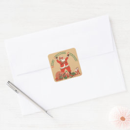 18:e århundradets Vintage Santa 14 Square Sticker Fyrkantigt Klistermärke