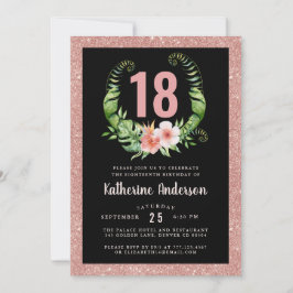 18:e årsdagen eller en eventuell födelsedag rosa inbjudningar