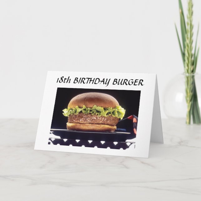 18:e BIRTHDAY BURGER Kort (Framsida)