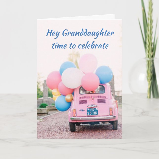 *18:E BIRTHDAY* GRANDDAUGHTER TID TILL CELEBRAT  KORT (Framsida)