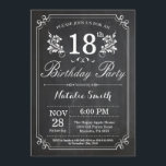18:e Blommigten för födelsedagsinbjudan Inbjudningar<br><div class="desc">18:e födelsedagsinbjudan med Rustic Chalkboard bakgrund och Blommigt Flower Mönster, Black and White. Vuxen Birthday. Male Manar eller Women Birthday. Kids Boy eller Girl Dam Tonåring Teenage Bday Inbjudan. 13:e 15:e 16:e 18:e 20:e 30:e 40:e 60:e 70:e 80:e 90:e 100:e. Vilken ålder som helst. Om du vill göra ytterligare anpassningar...</div>