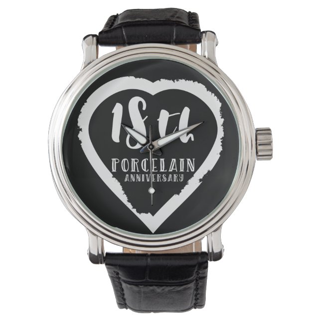 18:e Bröllop-årsdagen för traditionell porslin Armbandsur (Framsida)