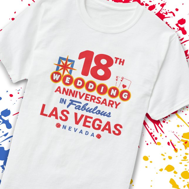 18:e Bröllop-årsdagen Par Las Vegas Resa T Shirt (Skapare uppladdad)