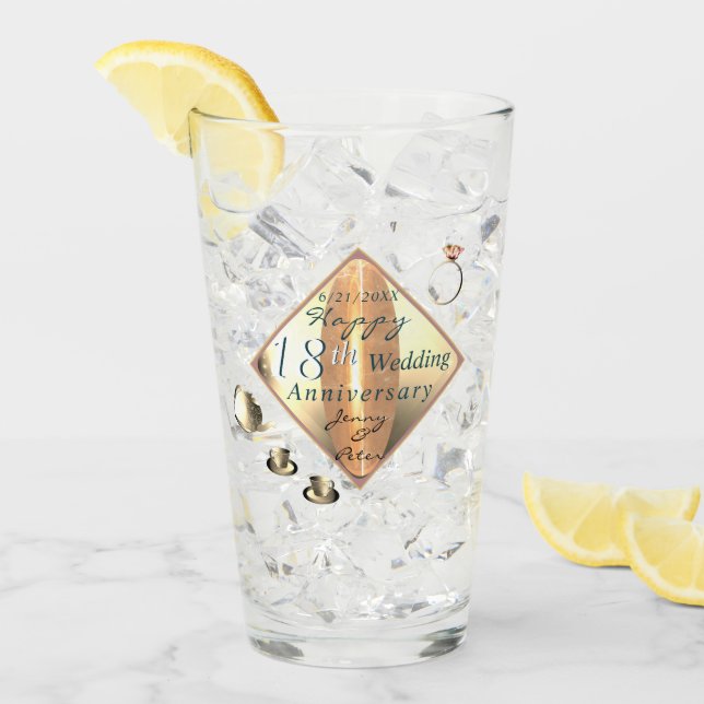 18:e Bröllop-årsdagen Porcelain Cats Öga Glaskopp (Framsida Ice)