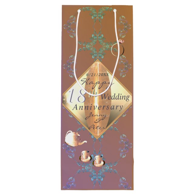 18:e Bröllop-årsdagen Porcelain Gift Bag (Baksidan)