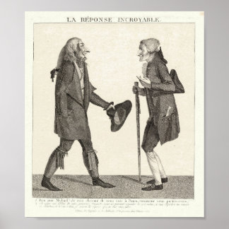 18:e Cent Satire on Diplomacy Reponse Incroyable Poster