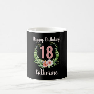 18:e eller eventuell ålder Födelsedag Rosa Blom Kaffemugg