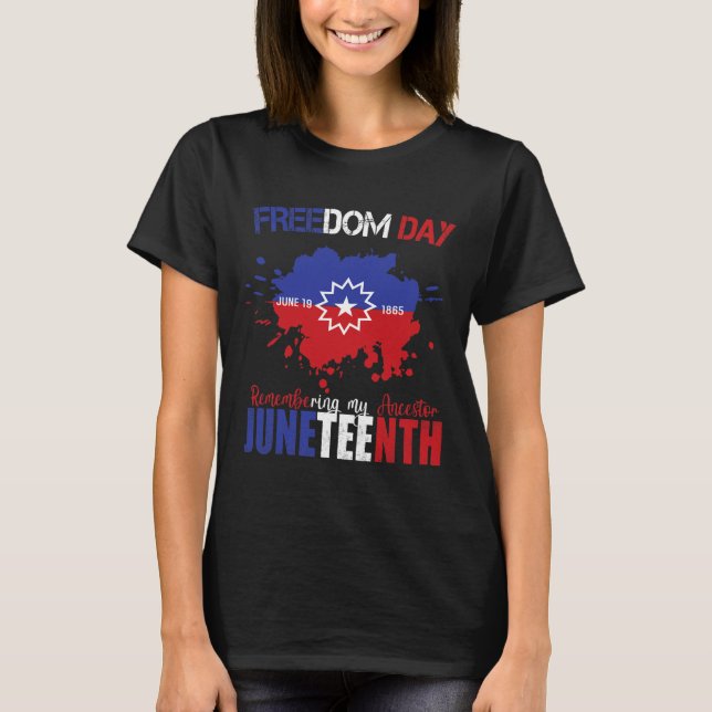 18:e firandet av frihetens Rött vitt blått B T Shirt (Framsida)