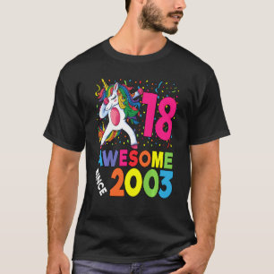18:e födelsedag Dabbing Unicorn Party 18 år gammal T Shirt