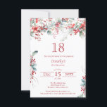 18:e födelsedag Elegant Winter Berry Botanical Inbjudningar<br><div class="desc">Inbjudan dina gäster till en speciell vinter- eller julfödelsedagsfest med den här elegantens rödbären och sadelns blommigt för grönt. Djupa röda bär förvaras i löv och grenar. Röd text bidrar till festiveringen. Det här objektet är en del av Winter Berry-samlingen. Den innehåller mallar som du kan använda för att snabbt...</div>