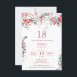 18:e födelsedag Elegant Winter Berry Botanical Inbjudningar<br><div class="desc">Inbjudan dina gäster till en speciell vinter- eller julfödelsedagsfest med den här elegantens rödbären och sadelns blommigt för grönt. Djupa röda bär förvaras i löv och grenar. Röd text bidrar till festiveringen. Det här objektet är en del av Winter Berry-samlingen. Den innehåller mallar som du kan använda för att snabbt...</div>