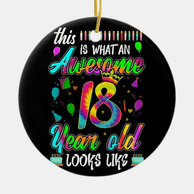 18:e födelsedag Fantastisk 18-åring Julgransprydnad Keramik (Framsidan)
