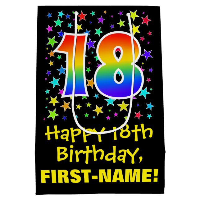 18:e födelsedag: Färga stjärnor Mönster och regnbå (Baksidan)