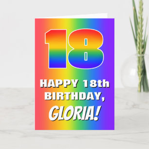 18:e födelsedag: Färgfull, Roligt Rainbow Mönster Kort