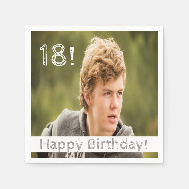 18:e födelsedag, fotokille pappersservett (Framsidan)