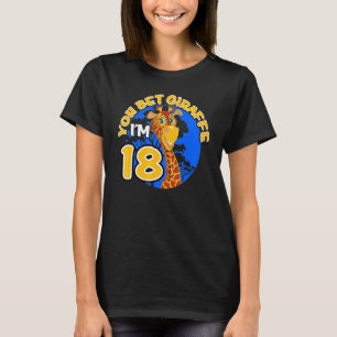 18:e födelsedag Giraffe Zoo artonde B-dagen Party T Shirt