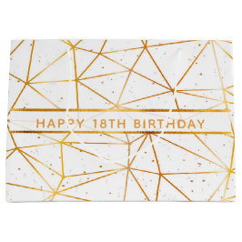 18:e födelsedag guld geometrisk mönster vit