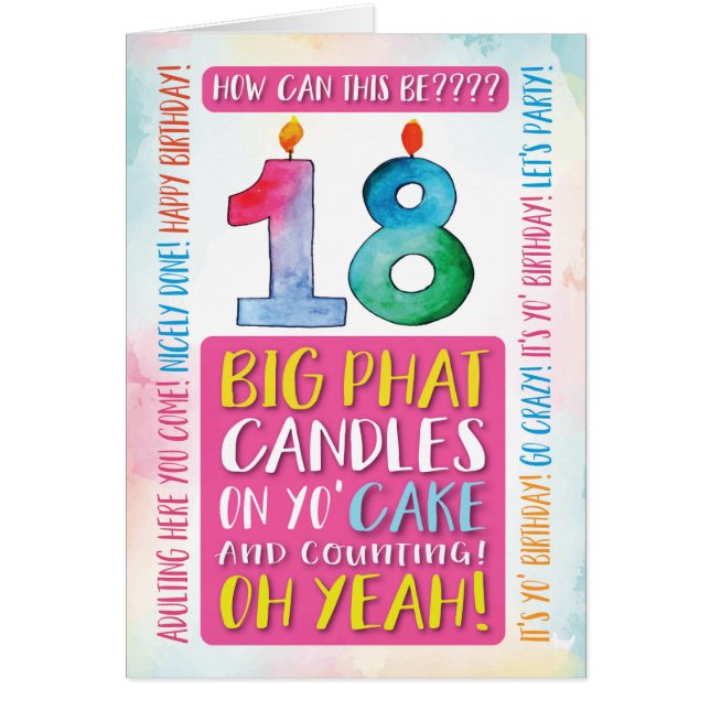 18:e födelsedag här Du Låt oss Party Kom Hälsningskort (Framsidan)