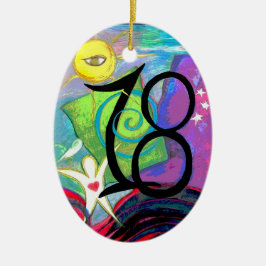 18:e födelsedag julgransprydnad keramik