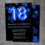 18:e födelsedag: Kids Blue Boy Party Inbjudningar<br><div class="desc">18:e födelsedag: Barn blå party 18:e födelsedagsfest inbjudan för en 18-årig pojke med modernt skript och roligt blå folie ballonger.</div>