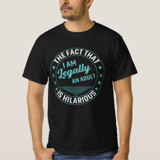18:e födelsedag - lagligen ett Vuxen Bday Gift T Shirt