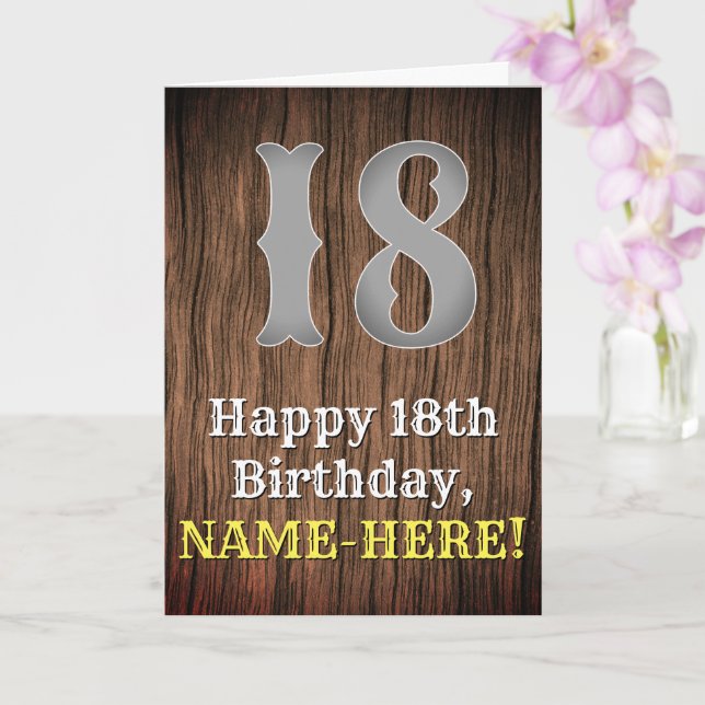 18:e födelsedag: Land Western Inspired Titta, Namn Kort (Orkide)
