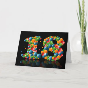 18:e födelsedag med siffror från bollar kort