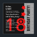 18:e födelsedag Modern Red Silver Black A12 Red St Inbjudningar<br><div class="desc">18:e födelsedagen Modern Red Silver Black A12 med Red Stars. Den här moderna designen i rött, silver och svart är ett elegant sätt att inbjudan era gäster till en födelsedagsfest. All text är helt anpassade. Du kan ändra bakgrunden färg eller färg för ett annat utseende. Jag rekommenderar den isskadade metalliska...</div>